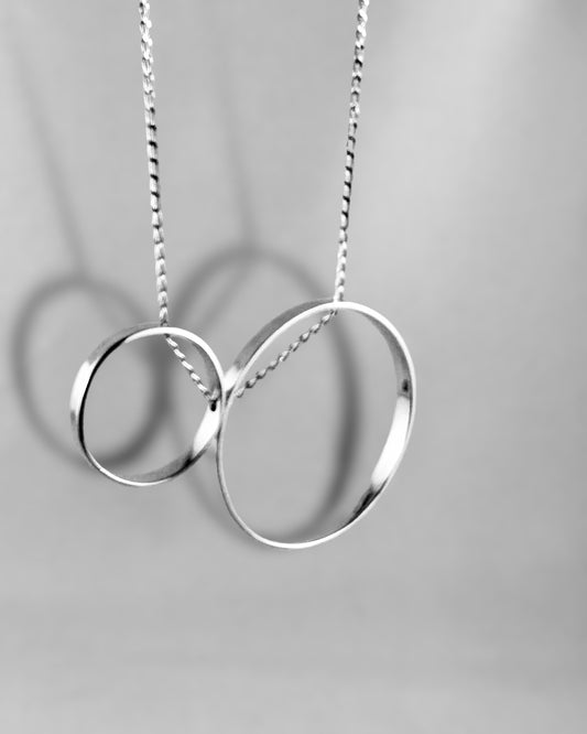 2 Circles Long Necklace - agsb contemporary jewellery