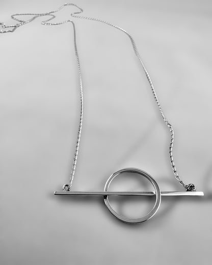Bar-Circle long Necklace