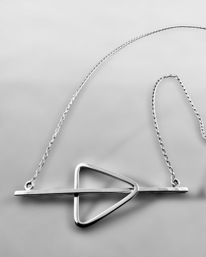 Bar-Triangle Long Necklace