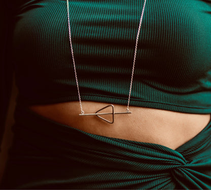 Bar-Triangle Long Necklace