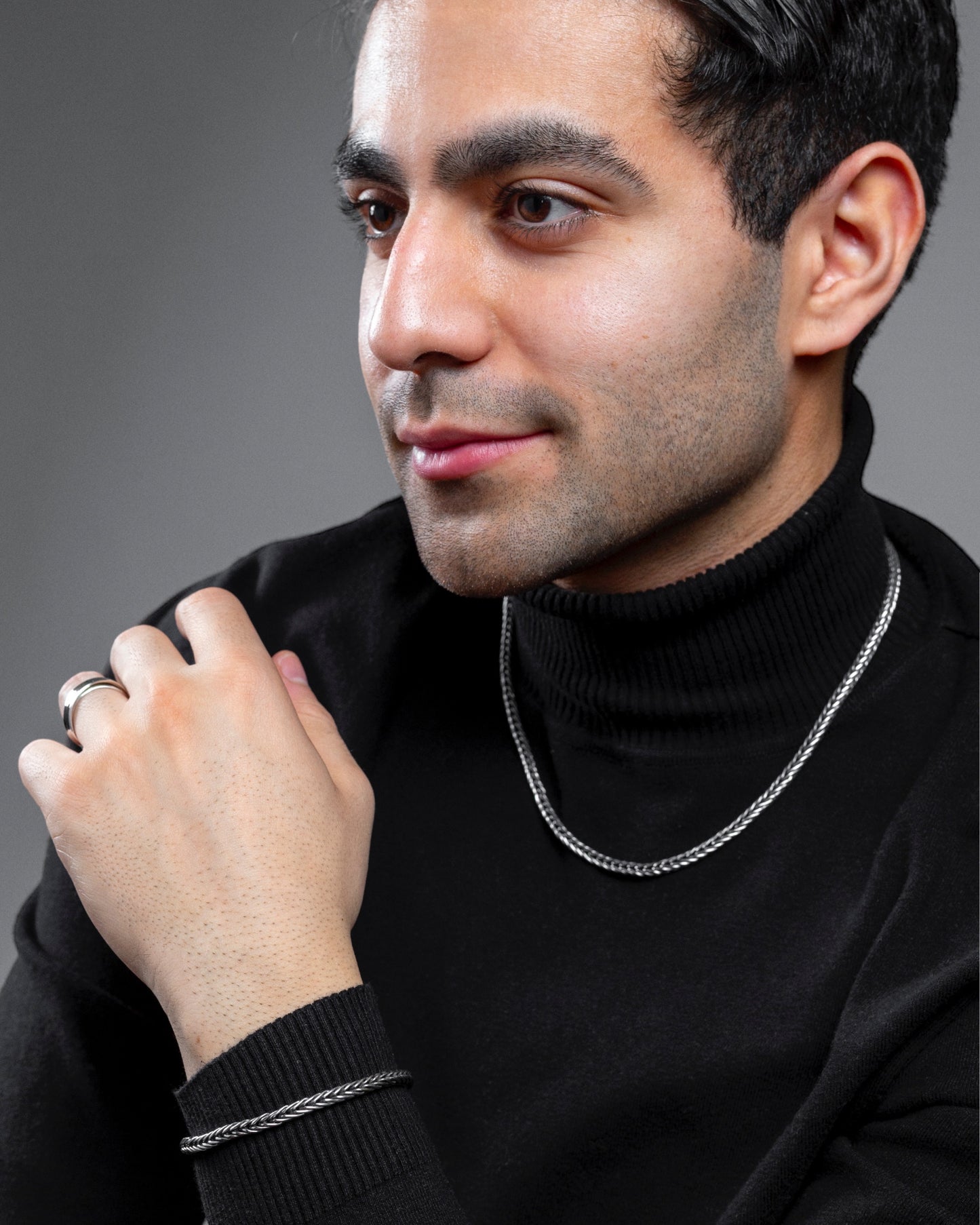 Foxtail woven Vintage Necklace Men - agsb contemporary jewellery