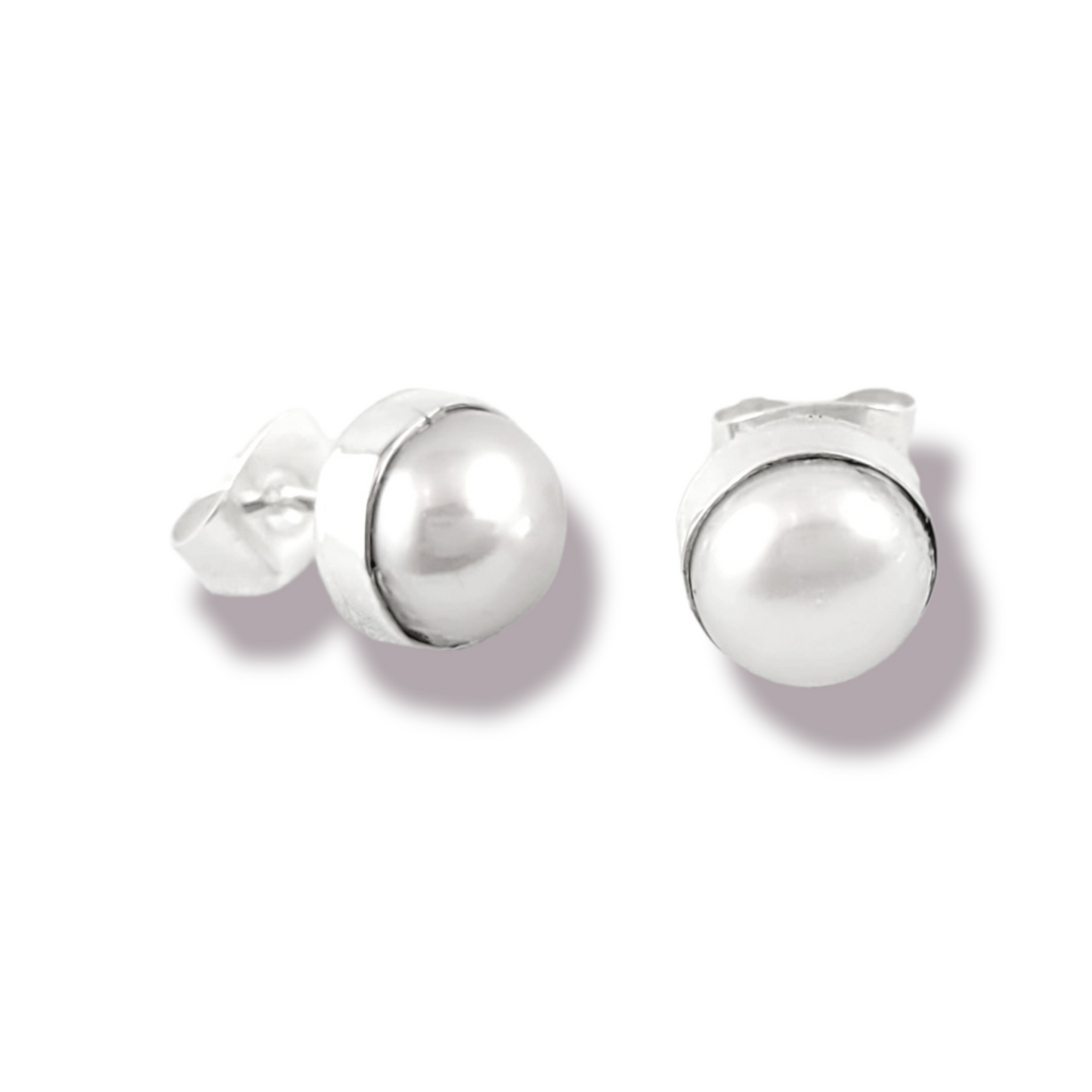 Pearl on Silver earrings - agsb contemporary jewellery