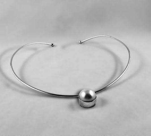 Wish Natural Big Pearl + Silver Chocker - agsb contemporary jewellery