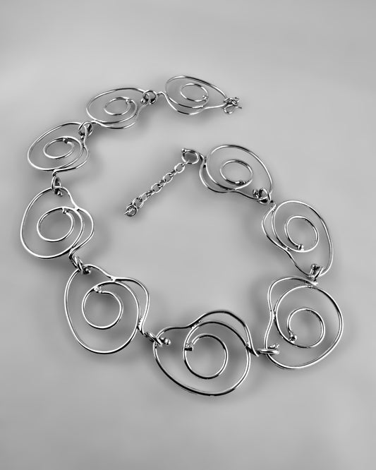 Hearts Modern Silver Necklace - agsb contemporary jewellery