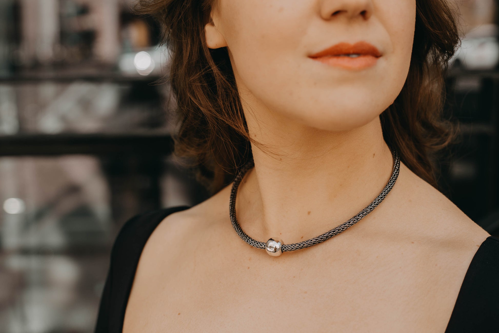 Woven/Bead Vintage Chocker - agsb contemporary jewellery