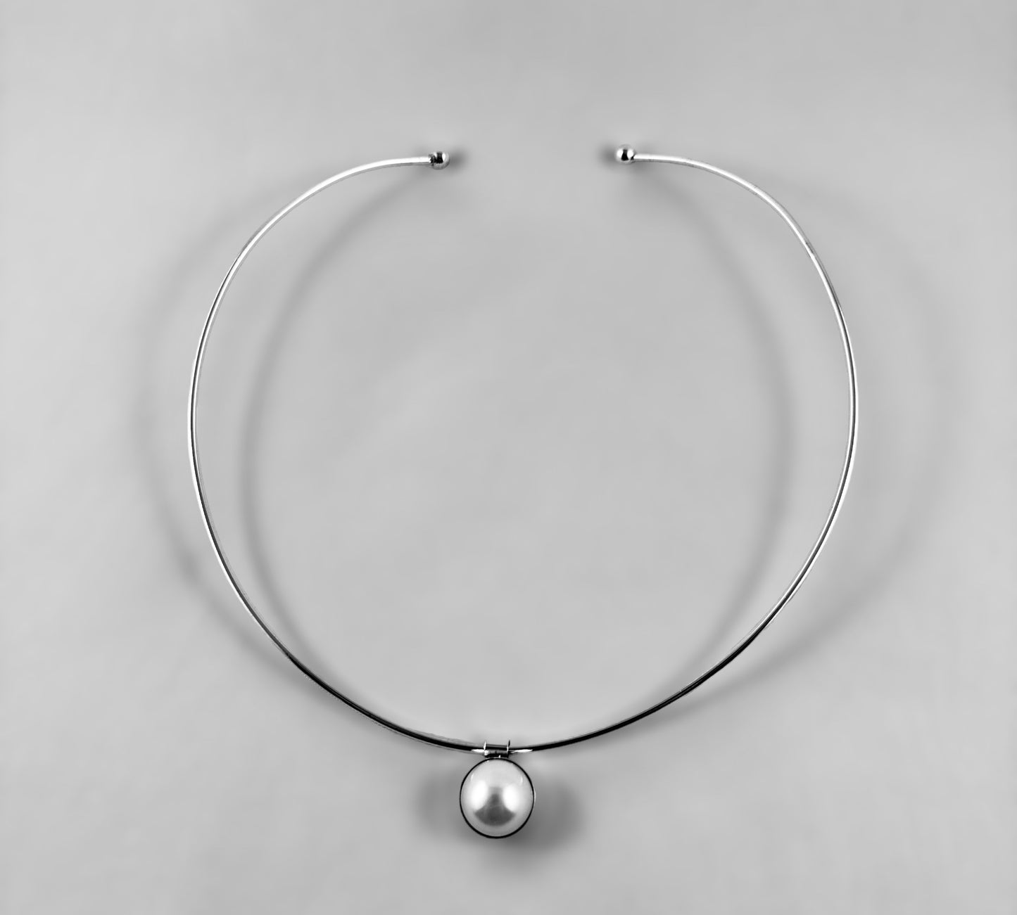 Wish Natural Big Pearl + Silver Chocker