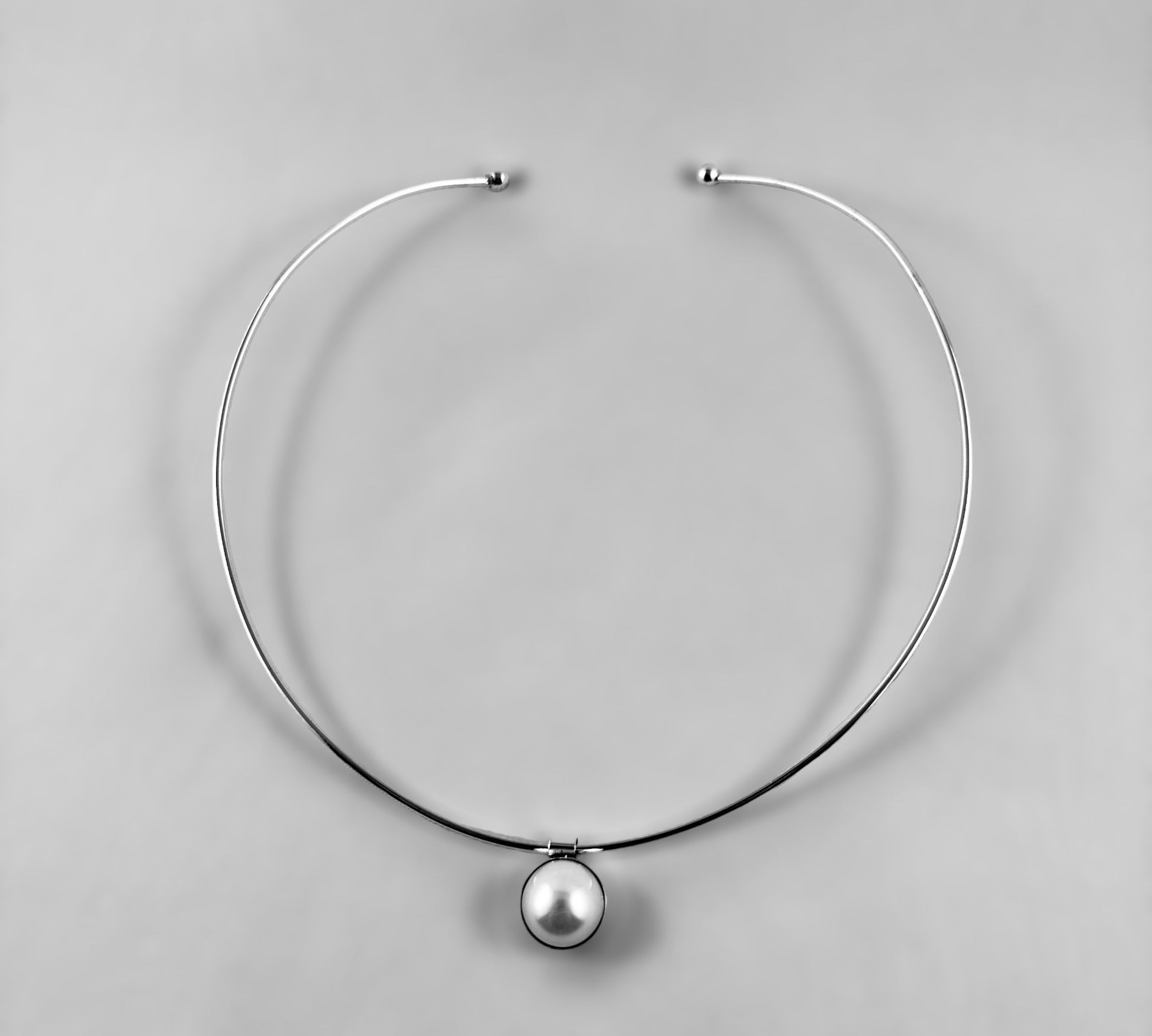 Wish Natural Big Pearl + Silver Chocker - agsb contemporary jewellery