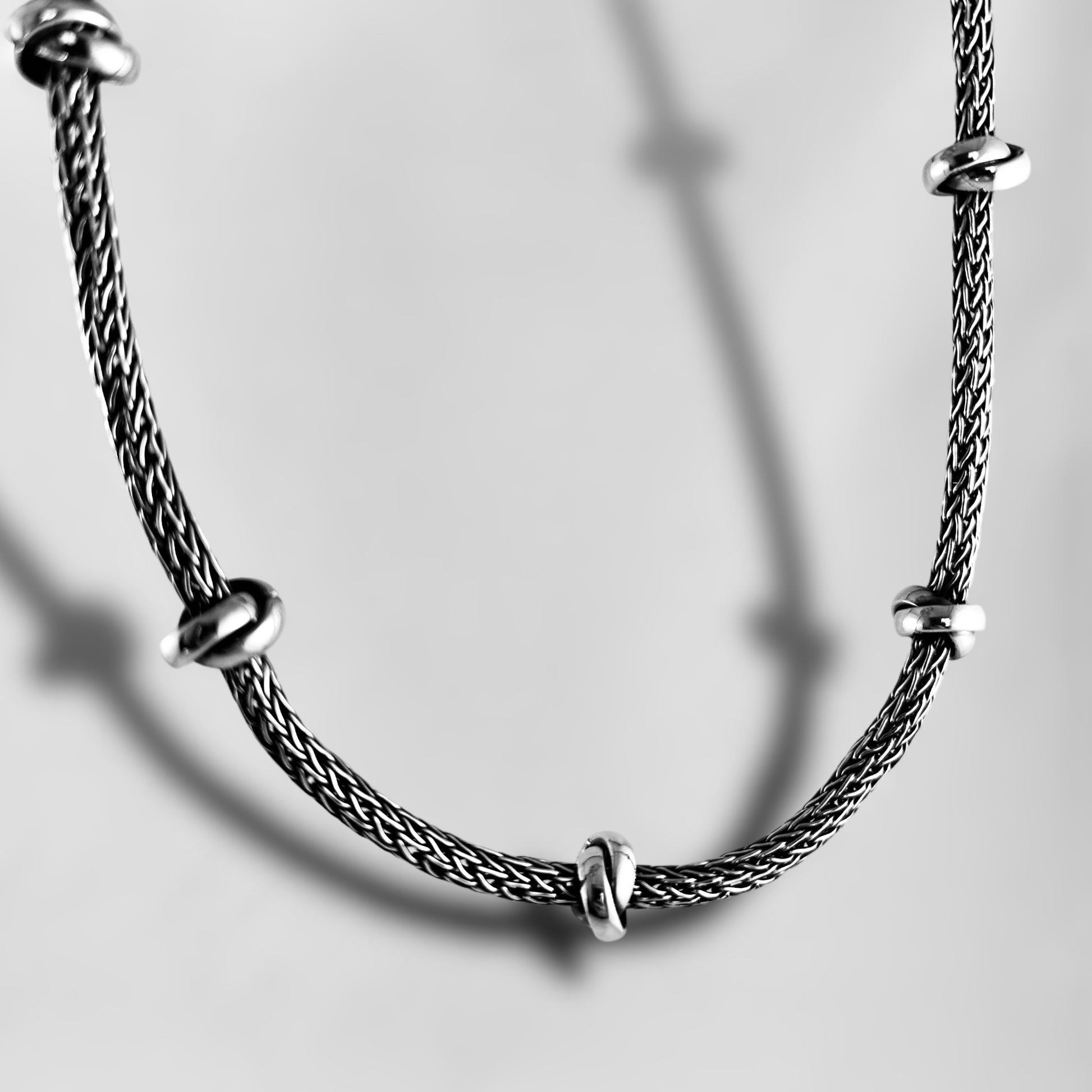 Foxtail woven with Knots Vintage Necklace - agsb contemporary jewellery