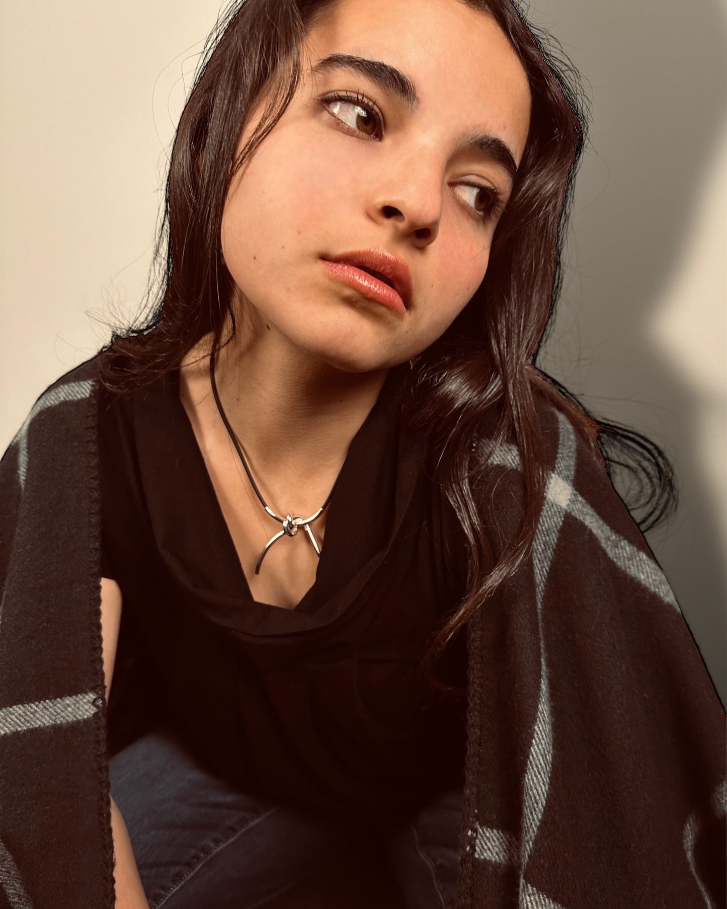 Knots Silver-Rubber Short Necklace - agsb contemporary jewellery