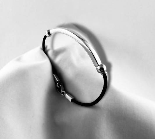 Fit 2 Bead and Leather Bracelet Men - agsb contemporary jewellery