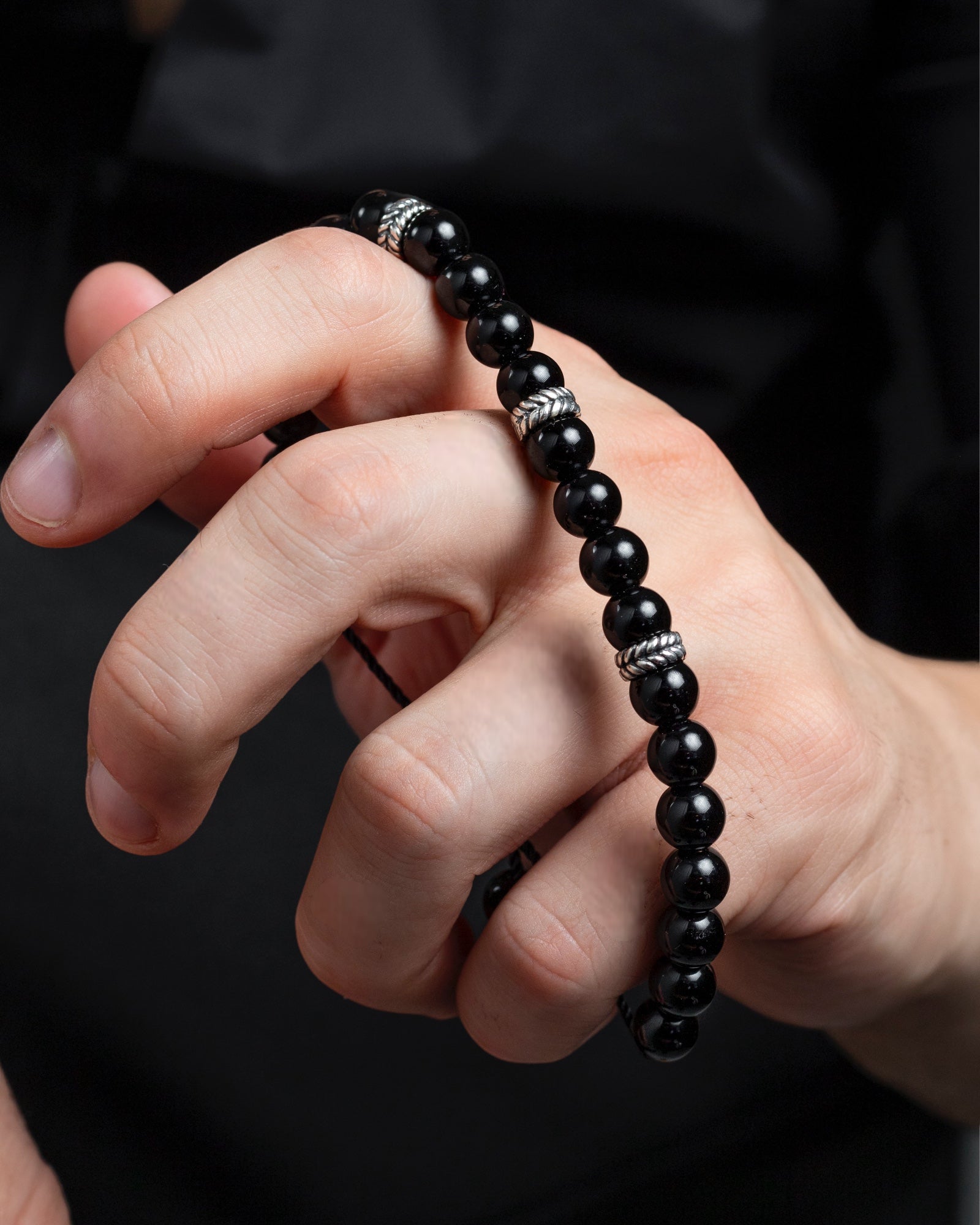 Onix & Silver Bead Bracelet - agsb contemporary jewellery