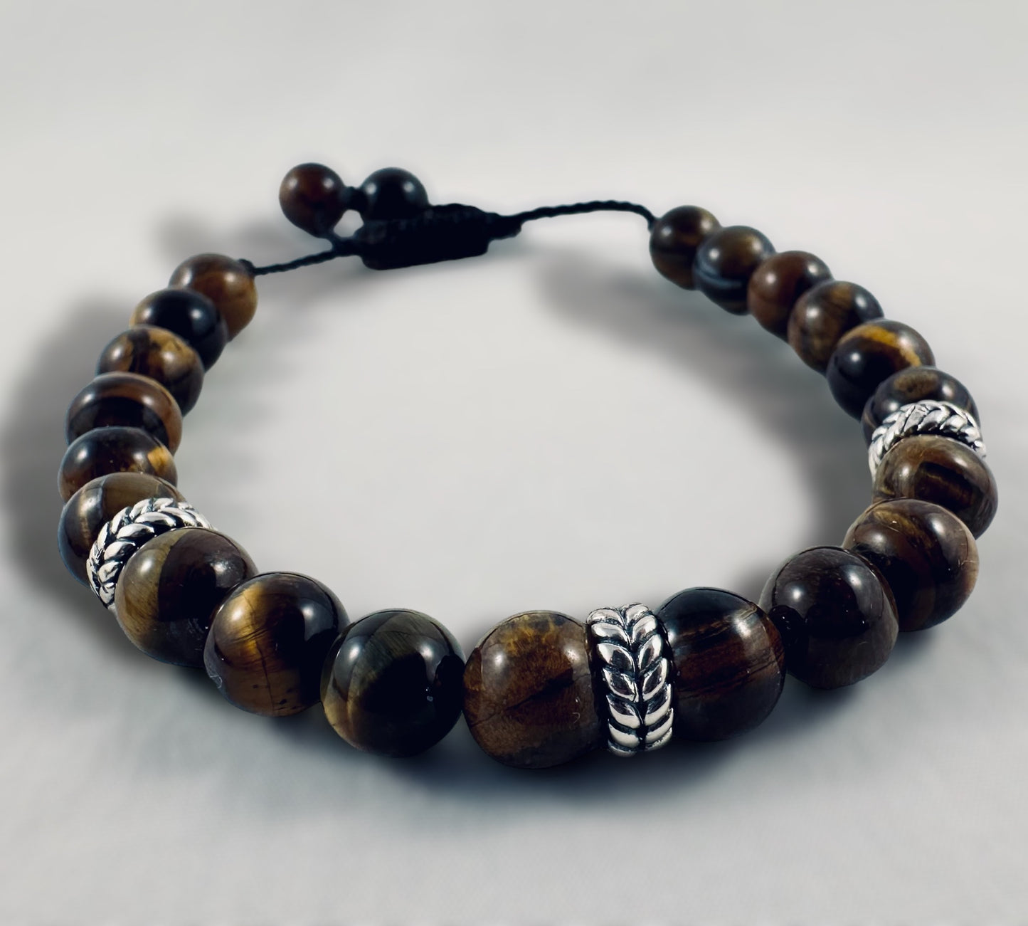 Tiger-eye & Silver Bead Bracelet