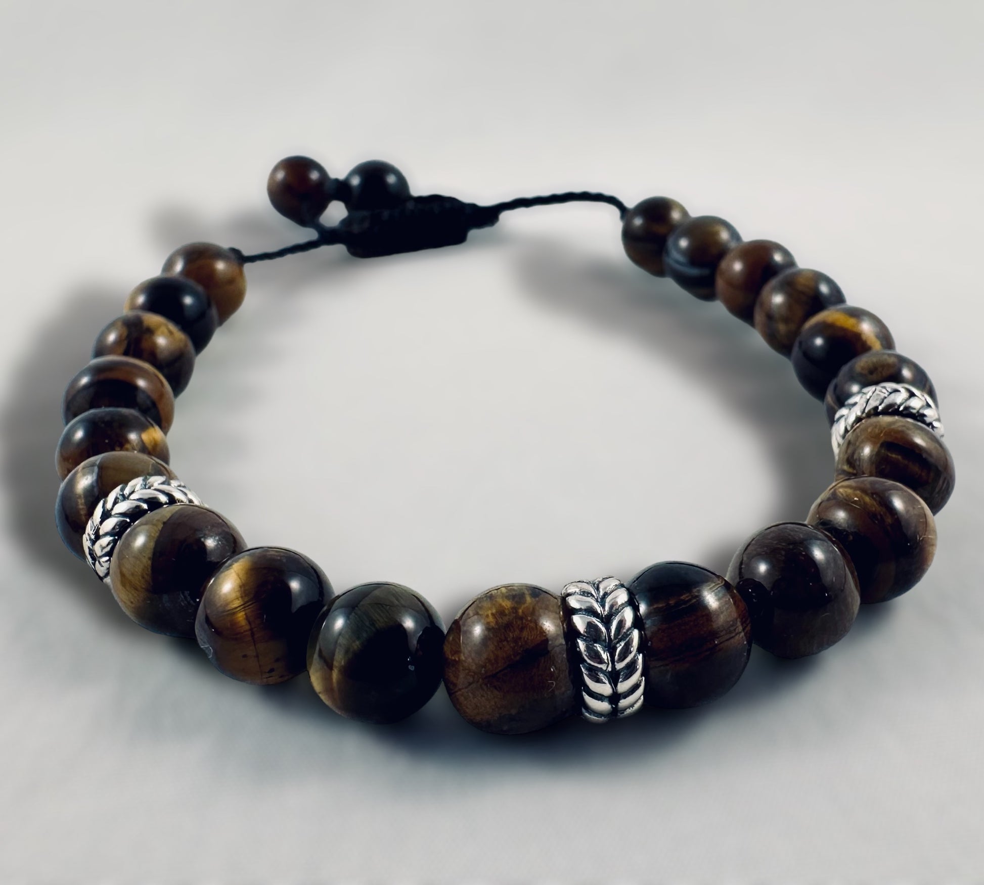 Tiger-eye & Silver Bead Bracelet - agsb contemporary jewellery