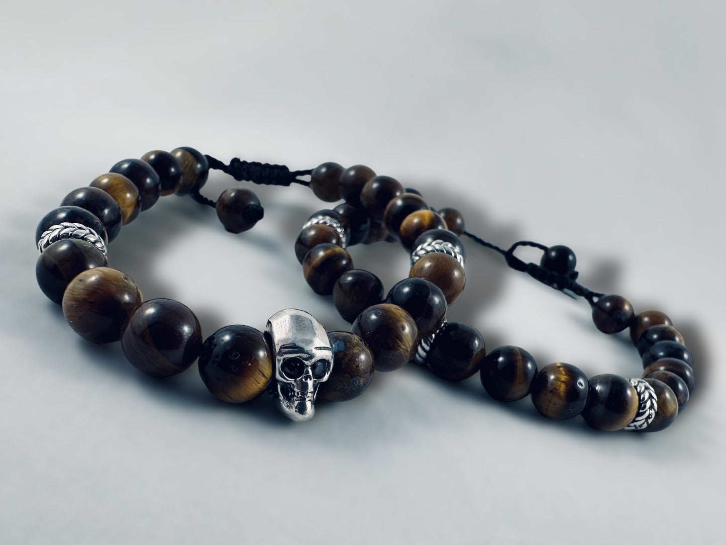 Tiger-eye & Silver Bead Bracelet