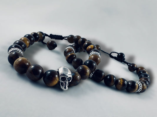 Tiger-eye & Silver Bead Bracelet - agsb contemporary jewellery