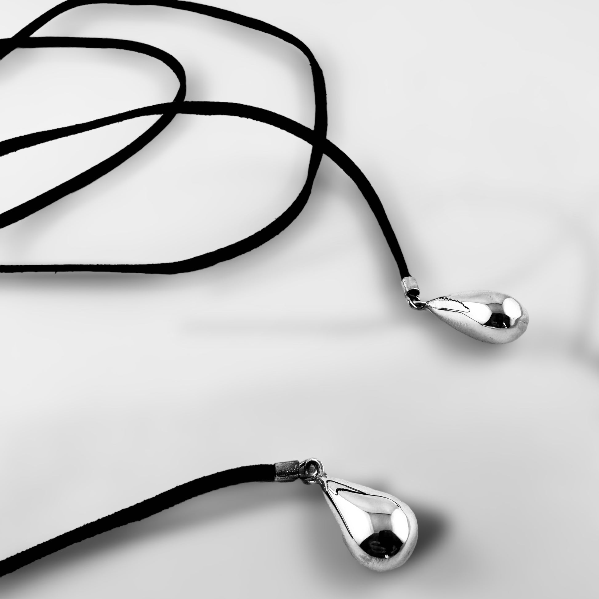 Bells Suede & Silver Tie Necklace - agsb contemporary jewellery