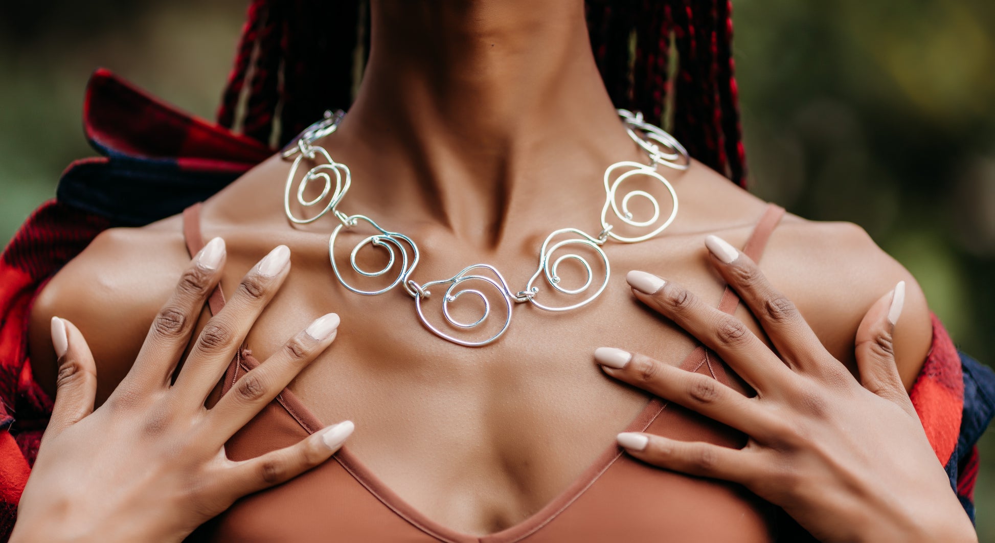 Hearts Modern Silver Necklace - agsb contemporary jewellery