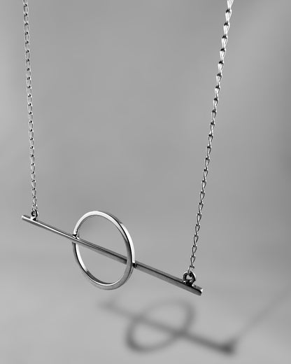 Bar-Circle long Necklace