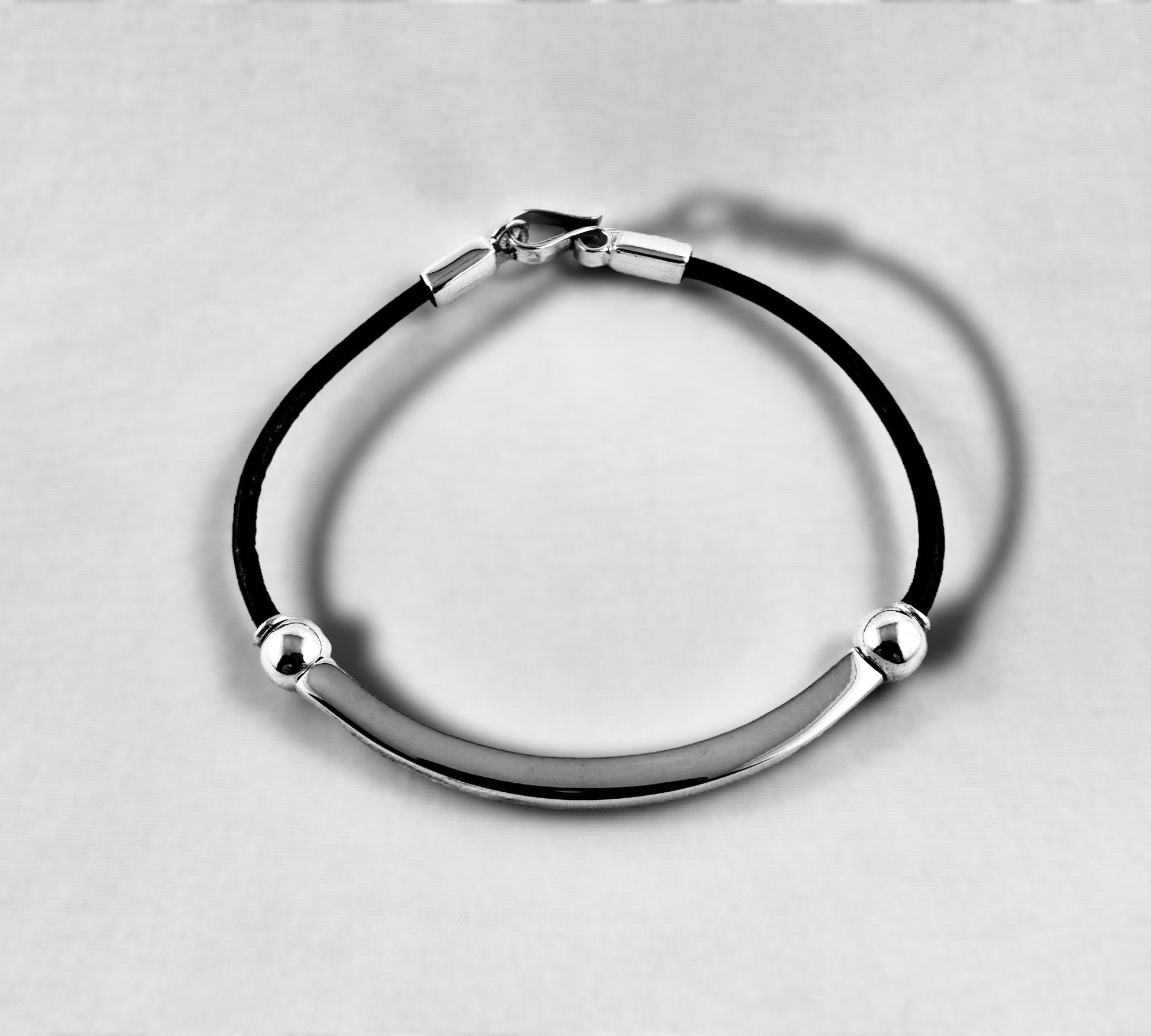 Fit 2 Bead and Leather Bracelet Men - agsb contemporary jewellery