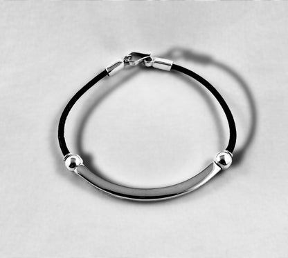 Fit 2 Bead and Leather Bracelet Men - agsb contemporary jewellery