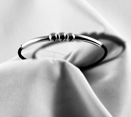 Fit 3 beads/leather Bracelet - agsb contemporary jewellery