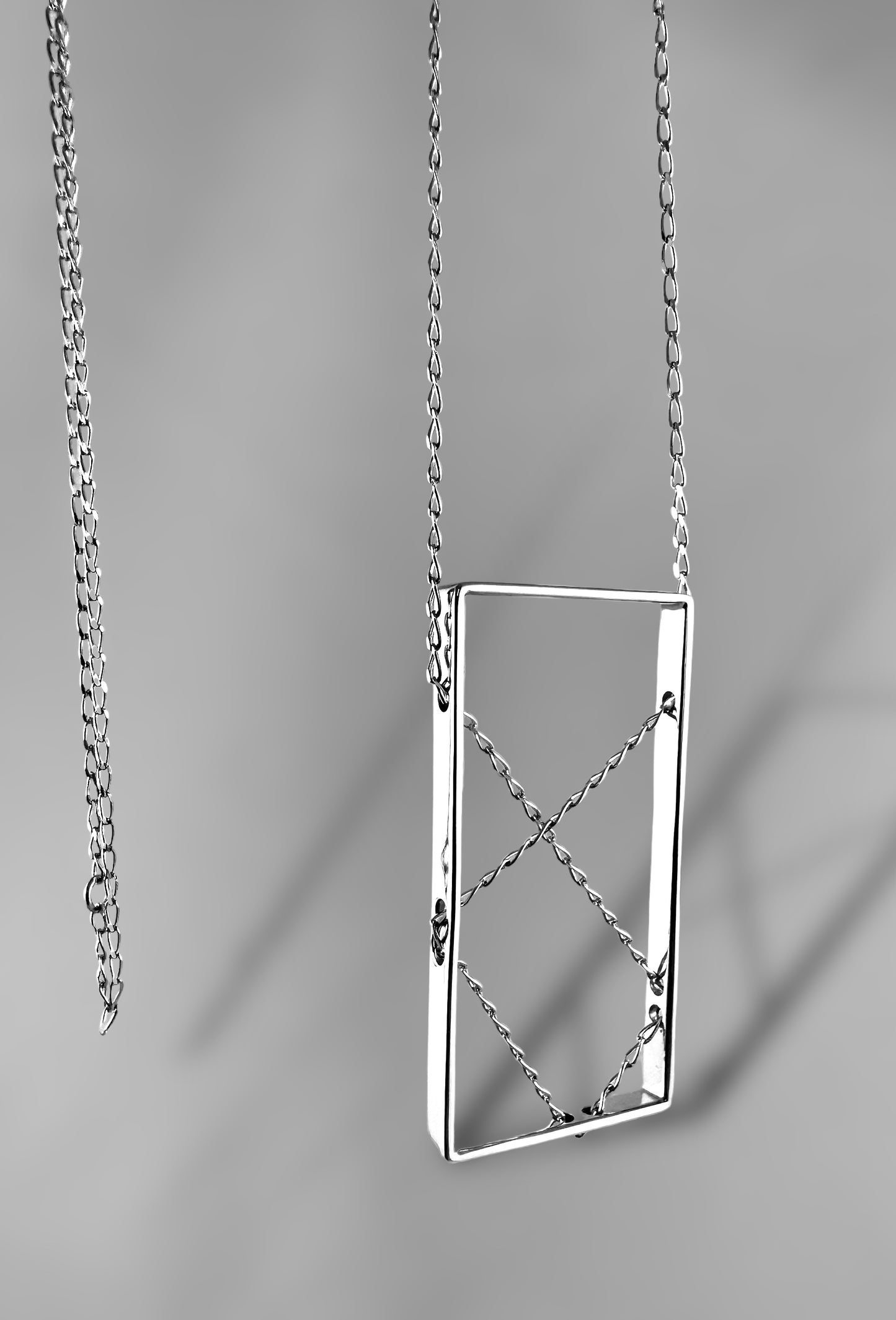 Rectangle Long Necklace