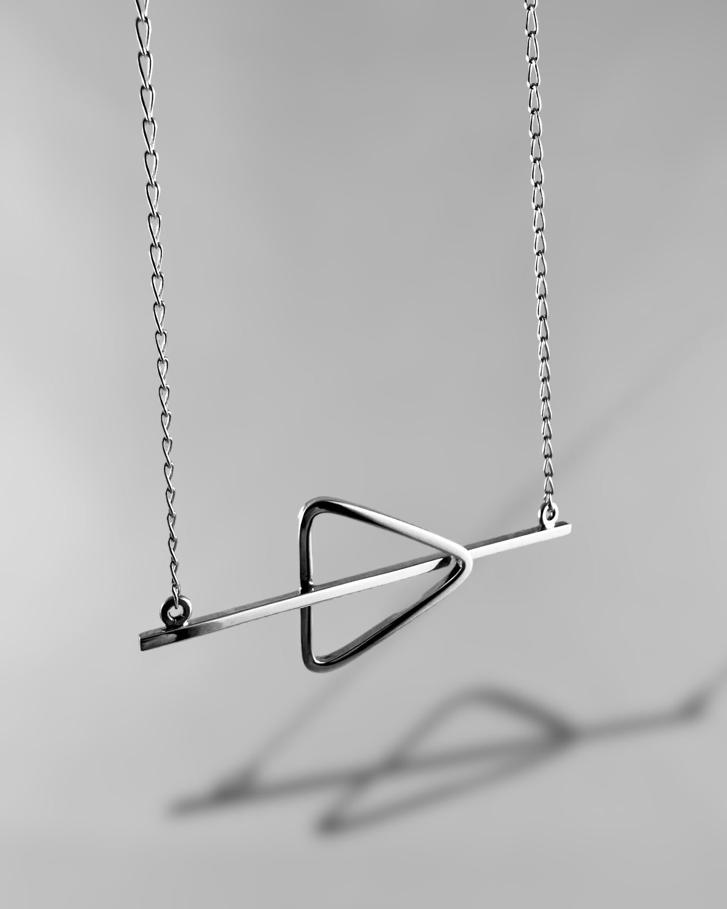 Bar-Triangle Long Necklace