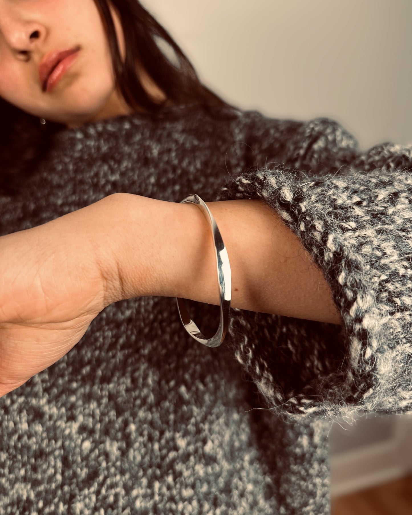 Wind Silver Bangle