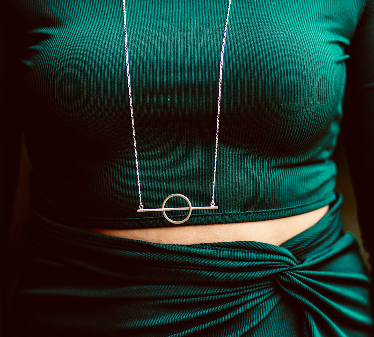 Bar-Circle long Necklace - agsb contemporary jewellery