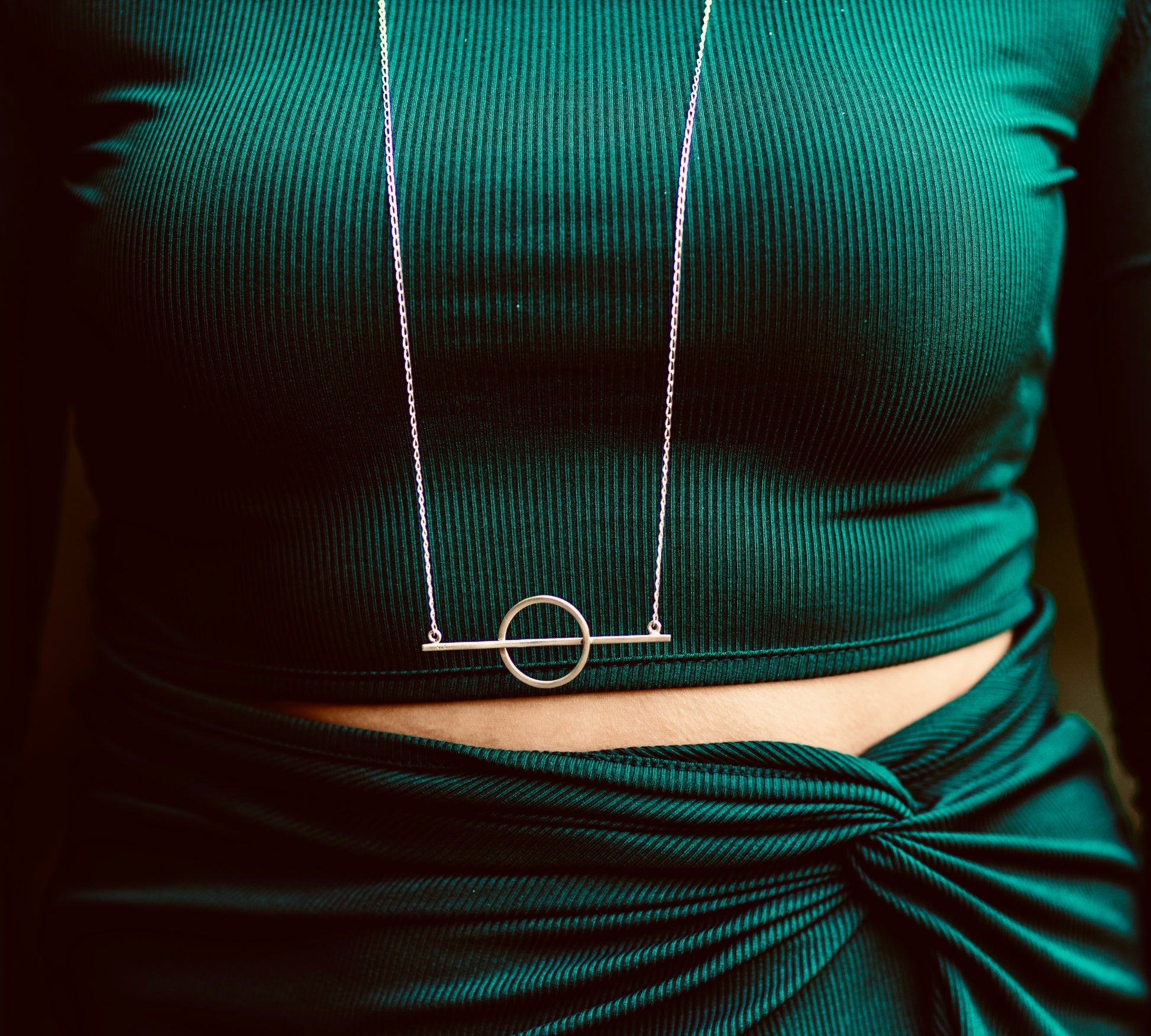 Bar-Circle long Necklace - agsb contemporary jewellery