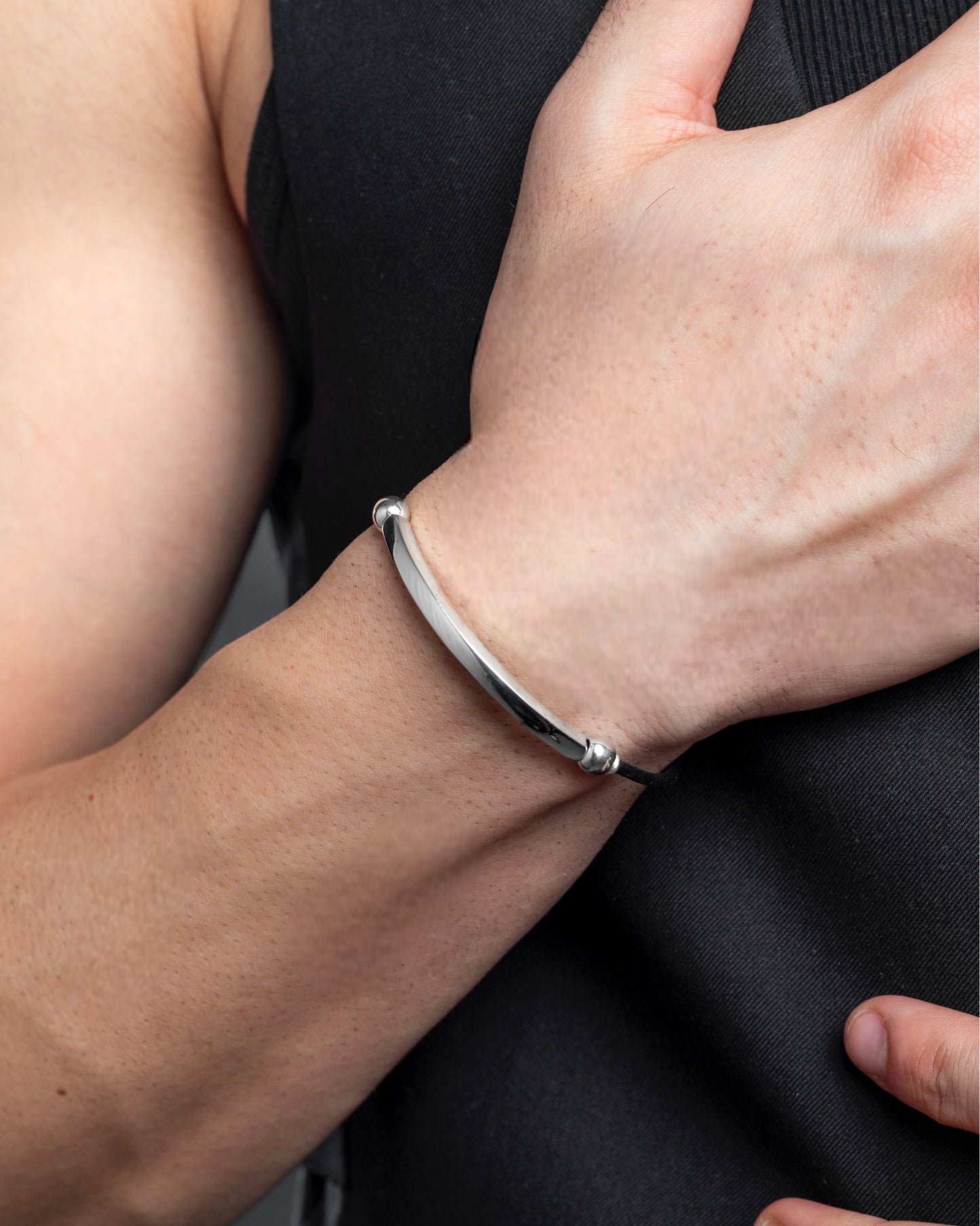 Fit 2 Bead and Leather Bracelet Men - agsb contemporary jewellery