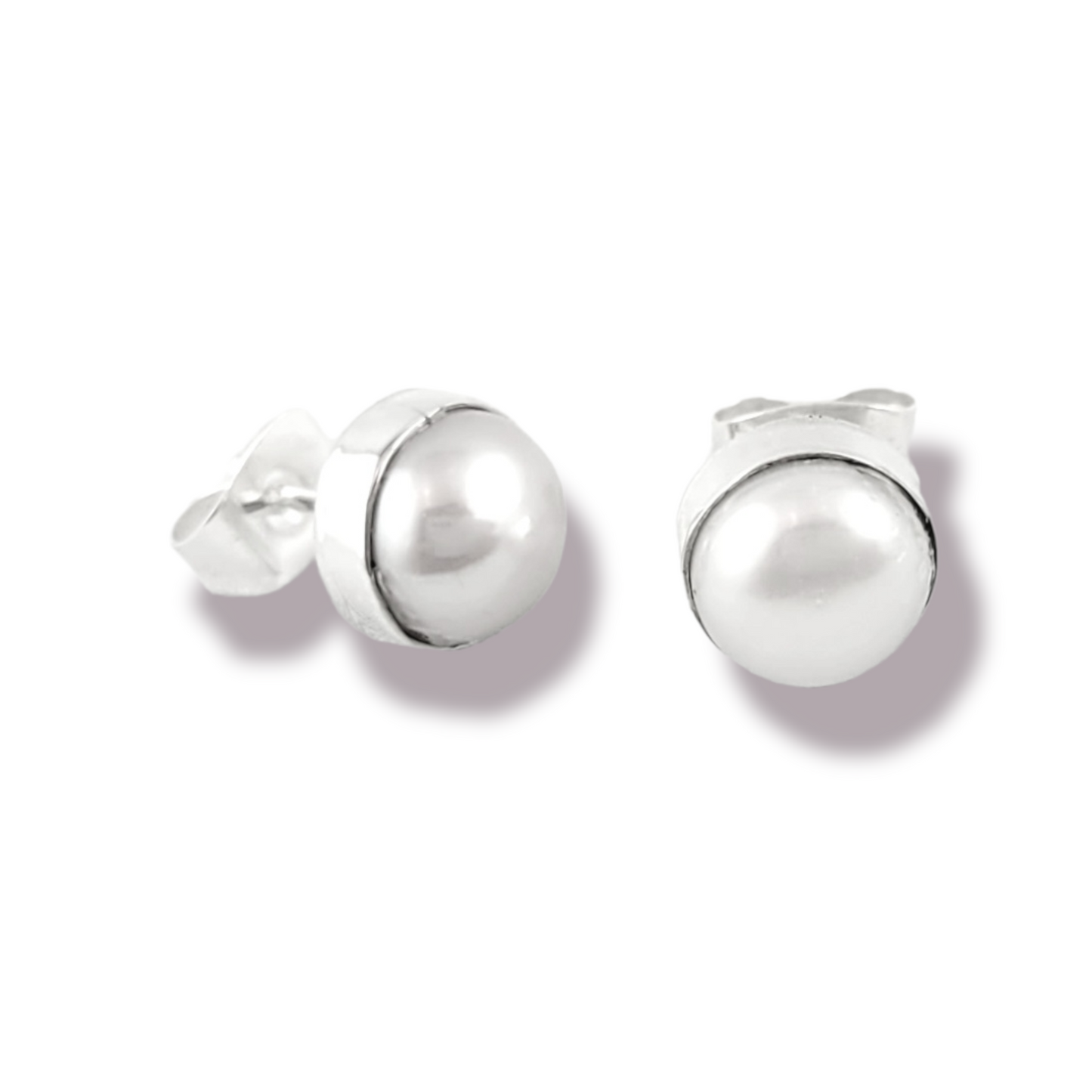 Pearl on Silver earrings